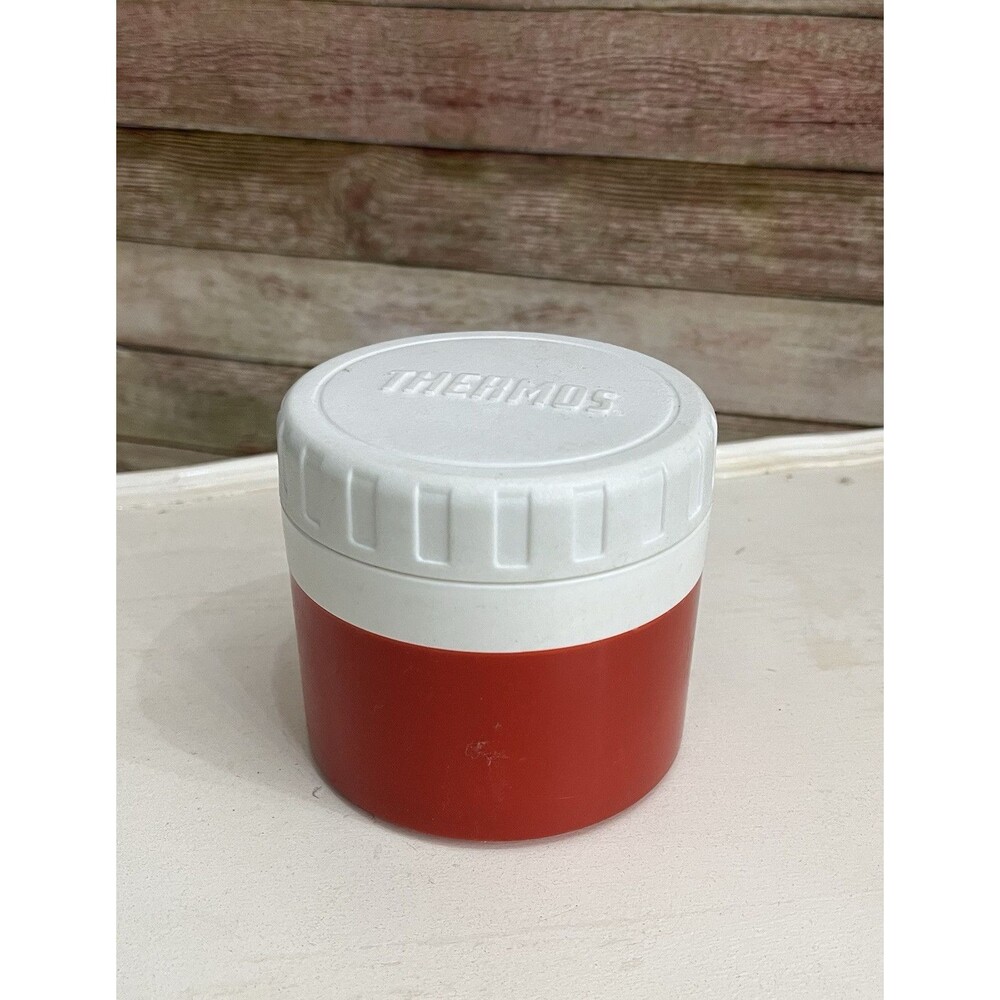 Vintage THERMOS King-Seeley MODEL 1155 Insulated JAR 8oz Food Soup Red / White